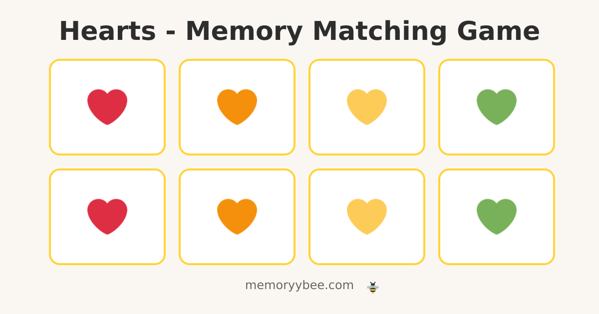 Hearts - Memory Matching Game | Memoryy Bee