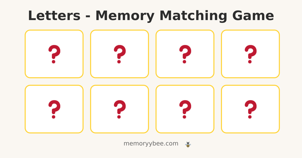 Letters - Memory Matching Game | Memoryy Bee