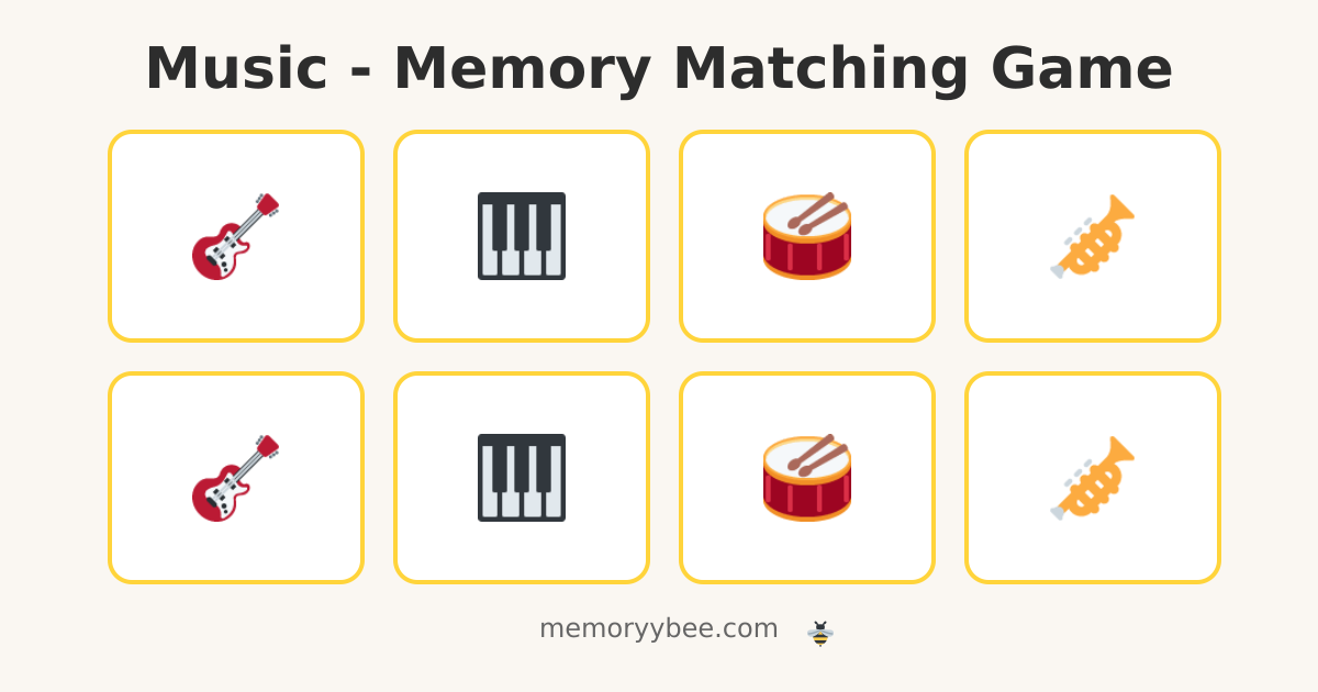 Music - Memory Matching Game | Memoryy Bee