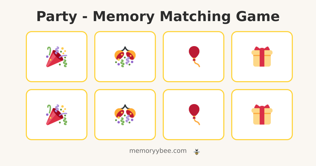 Party - Memory Matching Game | Memoryy Bee