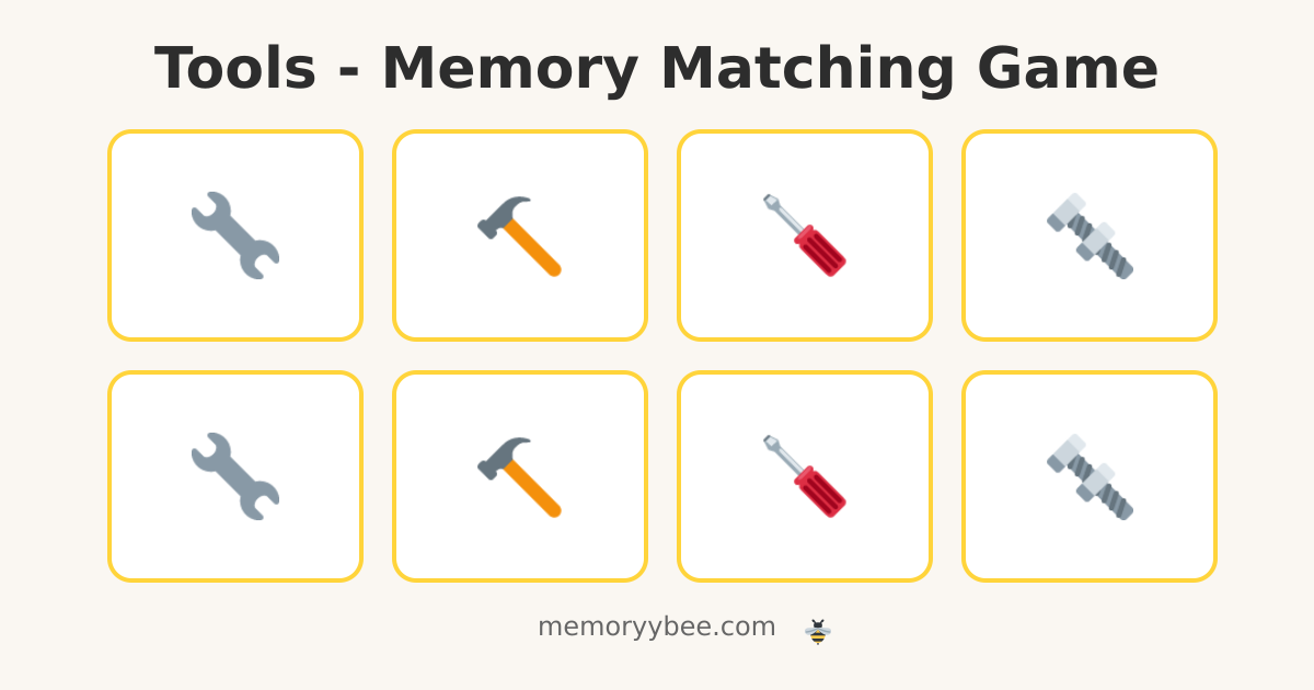 Tools - Memory Matching Game | Memoryy Bee